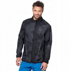 Kurtka lekka czarna softshell JACK WOLFSKIN FLYWEIGHT TRAIL. Czarne kurtki męskie Jack Wolfskin, l, bez wzorów, z dzianiny, sportowe, bez kaptura. Za 329.00 zł.