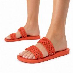 Klapki damskie Ipanema 26506 RENDA FEM. Czerwone klapki damskie Ipanema, bez wzorów, z materiału, eleganckie, bez obcasa. Za 55.00 zł.
