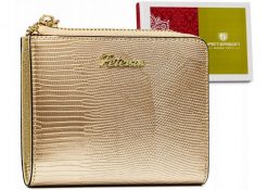 Portfel skórzany Peterson [DH] PTN LJ-816 złoty. Żółte portfele damskie Peterson, bez wzorów, ze skóry. Za 115.99 zł.