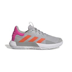 Buty do tenisa damskie Adidas SoleMatch Control. Szare obuwie sportowe damskie Adidas, bez wzorów, tenisowe. W wyprzedaży za 463.65 zł.