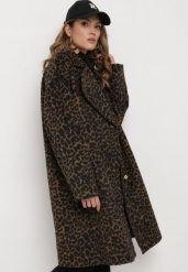 Brązowy Klasyczny Płaszcz z Paskiem w Talii Elwari. Brązowe płaszcze damskie Born2be, l, bez wzorów, klasyczne, bez kaptura. Za 369.99 zł.