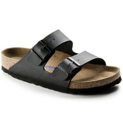 Klapki unisex Birkenstock Arizona BS (0551253). Czarne klapki damskie Birkenstock, bez wzorów, ze skóry, casualowe, bez obcasa. W wyprzedaży za 337.99 zł.