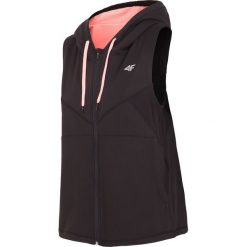 Bezrękawnik treningowy damski BLDF001 - czarny. Czarne bluzy sportowe damskie 4f, bez wzorów, z elastanu, bez kaptura, do biegania. W wyprzedaży za 49.99 zł.