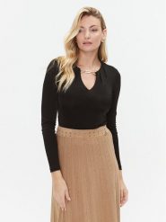Marciano Guess Bluzka Tina 3BGP09 6136A Czarny Regular Fit. Czarne bluzki damskie Marciano Guess, m, z aplikacjami, z wiskozy, bez kołnierzyka, bez ramiączek. Za 329.99 zł.