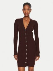 Pinko Sukienka dzianinowa Riserva 104017 A15S Brązowy Regular Fit. Brązowe sukienki damskie Pinko, m, bez wzorów, z dzianiny, bez kołnierzyka, bez ramiączek. Za 879.99 zł.