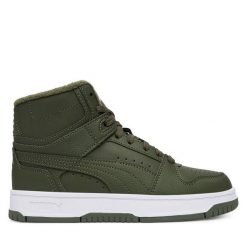 Sneakersy Puma. Zielone trampki i tenisówki chłopięce Puma, bez wzorów, bez zapięcia. Za 269.99 zł.