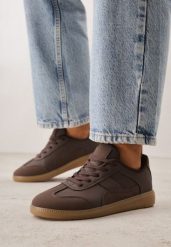 Brązowe Sneakersy VICES Typu Klasyczne Tenisówki z Łączonych Materiałów Azinina. Brązowe obuwie sportowe damskie Born2be, bez wzorów, z jeansu, tenisowe. Za 84.99 zł.