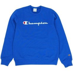 Męska Bluza Z Okrągłym Dekoltem. Niebieskie bluzy męskie Champion, l, bez wzorów, bez kaptura, trekkingowe. Za 306.99 zł.