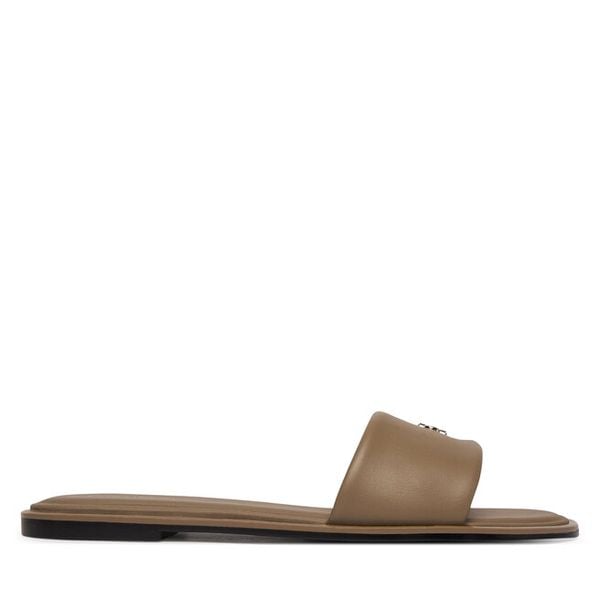 Klapki Calvin Klein. Brązowe klapki damskie Calvin Klein, bez wzorów, bez obcasa. Za 237.99 zł.