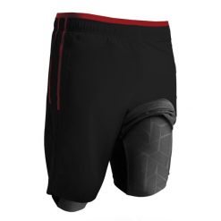 Spodenki piłkarskie dla dorosłych Kipsta Traxium 3 w 1. Czarne krótkie spodenki sportowe męskie KIPSTA, xs, bez wzorów, z materiału, do piłki nożnej. Za 69.99 zł.