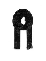 Guess Szalik AW5453 VIS03 Czarny. Czarne czapki i kapelusze damskie Guess, z aplikacjami, z bawełny. Za 199.99 zł.