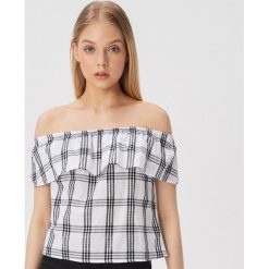 Bluzka typu hiszpanka - Wielobarwny. Szare bluzki damskie Sinsay, l, bez wzorów, bez kołnierzyka, bez ramiączek. W wyprzedaży za 14.99 zł.