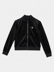 Guess Bluza J4RQ22 KBXI2 Czarny Regular Fit. Czarne bluzy dla dziewczynek Guess, z aplikacjami, z syntetyku, bez ramiączek, bez kaptura. Za 159.99 zł.