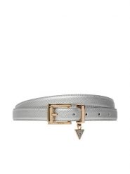Guess Pasek Damski BW9256 P5325 Srebrny. Szare paski damskie Guess, z aplikacjami, ze skóry. Za 199.99 zł.