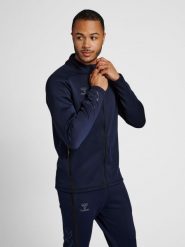 Bluza dresowa zapinana na zamek błyskawiczny Hummel Cima XK. Niebieskie bluzy męskie Hummel, xl, bez wzorów, z dresówki, bez kaptura. Za 334.80 zł.