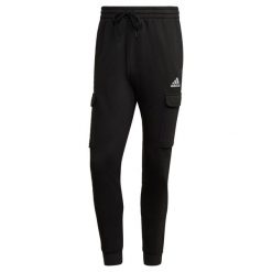 Spodnie dresowe męskie adidas Essentials Fleece Regular Tapered Cargo. Białe buty sportowe męskie Adidas, l, bez wzorów, z dresówki, na fitness i siłownię. Za 199.00 zł.