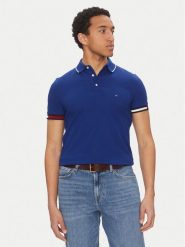 Tommy Hilfiger Polo Flag Cuff MW0MW38458 Niebieski Slim Fit. Niebieskie koszulki polo męskie Tommy Hilfiger, m, bez wzorów, z bawełny, bez ramiączek. Za 229.99 zł.