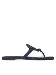 Tory Burch Japonki 152177 Granatowy. Niebieskie klapki damskie Tory Burch, bez wzorów, ze skóry, bez obcasa. W wyprzedaży za 839.99 zł.