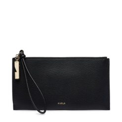 Torebka Furla. Czarne kopertówki damskie Furla, bez wzorów, bez dodatków. Za 519.99 zł.