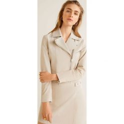 Mango - Kurtka skórzana Luisa. Białe kurtki damskie Mango, l, bez wzorów, z materiału, krótkie, bez kaptura. W wyprzedaży za 174.90 zł.