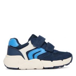 Sneakersy Geox. Niebieskie trampki i tenisówki chłopięce Geox, bez wzorów, bez zapięcia. Za 269.99 zł.
