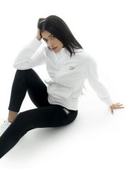 Bluza z bawełna z zamek błyskawiczny na co dzień. Zielone bluzy damskie LEONE 1947 APPAREL, xl, bez wzorów, z bawełny, bez kaptura. Za 383.11 zł.