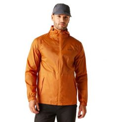 Męska Kurtka Kieszonkowa + Worek Pack It III. Brązowe kurtki męskie Regatta, m, bez wzorów, z materiału, z kapturem. Za 250.99 zł.