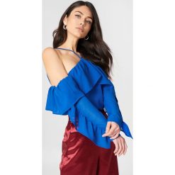NA-KD Boho Bluzka z falbanką na rękawach - Blue. Bluzki damskie marki NA-KD Boho. W wyprzedaży za 24.38 zł.