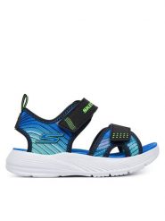 Skechers Sandały Microspec-Splash 407034N/BKLM Niebieski. Niebieskie sandały chłopięce Skechers, z materiału, bez zapięcia. Za 129.99 zł.
