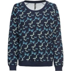 Bluza z nadrukiem w motyle bonprix ciemnoniebieski z nadrukiem. Bluzy damskie bonprix. Za 49.99 zł.