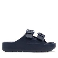 Klapki Gap. Niebieskie klapki damskie GAP, bez wzorów, bez obcasa. Za 99.99 zł.