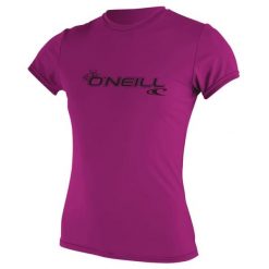 Koszulka do pływania damska O'Neill Basic Skins Sun Shirt. Czerwone koszulki sportowe damskie O'Neill, m, bez wzorów, sportowe, bez kołnierzyka. Za 156.50 zł.