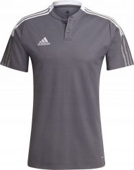 Adidas Koszulka męska adidas Tiro 21 Polo szara GM7364 S. Szare koszulki polo męskie Adidas, m, bez wzorów, bez ramiączek. Za 116.39 zł.