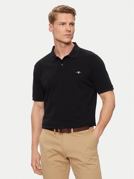 Gant Polo Shield 2210 Czarny Regular Fit. Czarne koszulki polo męskie GANT, m, bez wzorów, z bawełny, bez ramiączek. Za 256.99 zł.