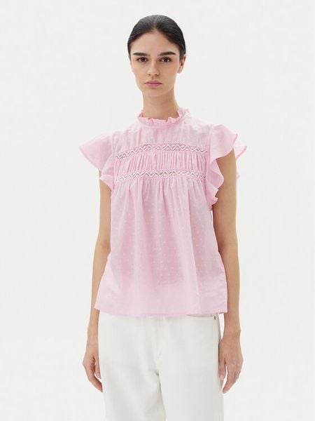 ONLY Bluzka Katti 15337637 Różowy Regular Fit. Czerwone bluzki damskie Only, l, bez wzorów, z bawełny, bez kołnierzyka, bez ramiączek. Za 59.99 zł.