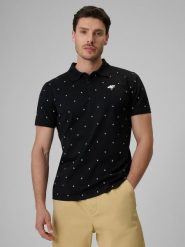 Koszulka polo męska 4F 4FRSS26TPTSM0900. Czarne koszulki polo męskie 4f, m, bez wzorów, z bawełny, klasyczne, bez ramiączek. Za 99.99 zł.