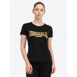 Koszulka damska Lonsdale Cartmel. Czarne koszulki sportowe damskie Lonsdale, xl, bez wzorów, z bawełny, bez kołnierzyka, bez ramiączek. Za 120.00 zł.