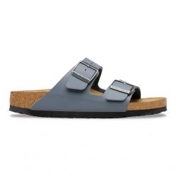 BIRKENSTOCK Arizona BF Basalt Gray Klapki damskie. Szare klapki damskie Birkenstock, bez wzorów, z materiału, klasyczne, bez obcasa. Za 349.99 zł.