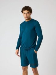 Bjorn_borg BORG LONG SLEEVE T-SHIRT z recyklingowanego poliestru – REFLECTING. Szare bluzki z długim rękawem męskie Björn Borg, m, bez wzorów, klasyczne, bez kołnierzyka. Za 249.50 zł.