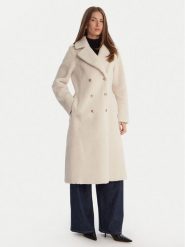 Guess Kożuch W5BL62 W4190 Biały Regular Fit. Białe płaszcze damskie Guess, xxl, z aplikacjami, z syntetyku, bez kaptura. Za 1,095.50 zł.