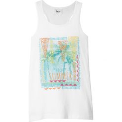 Koszulka bez rękawów bonprix biały. T-shirty i topy dla dziewczynek marki bonprix. Za 24.99 zł.