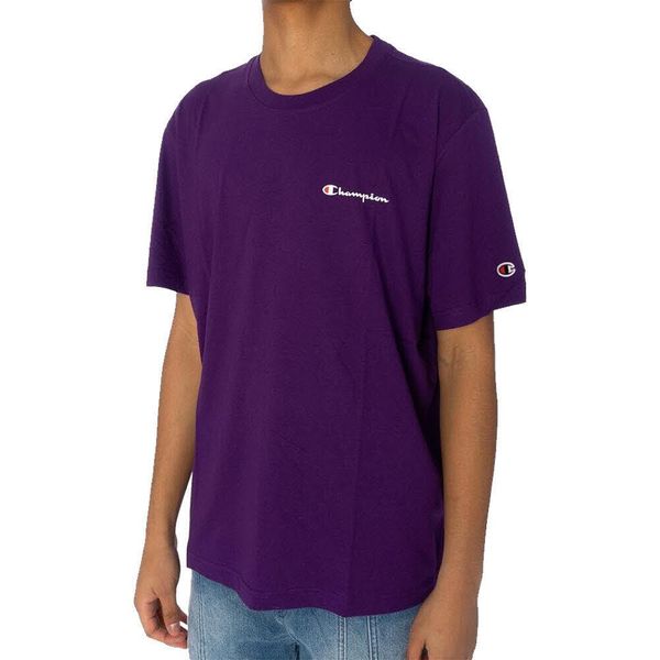Koszulka męska Champion SS Tee. Fioletowe koszulki sportowe męskie Champion, m, bez wzorów, bez kołnierzyka, bez ramiączek. Za 92.00 zł.