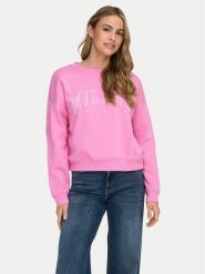 ONLY Bluza 15254183 Różowy Loose Fit. Czerwone bluzy damskie Only, s, bez wzorów, z bawełny, bez kaptura. Za 109.99 zł.