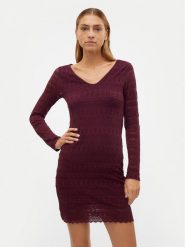 Vero Moda Sukienka koktajlowa Zoe 10315445 Bordowy Slim Fit. Czerwone sukienki damskie Vero Moda, l, bez wzorów, z syntetyku, wizytowe, bez kołnierzyka, bez ramiączek. Za 169.99 zł.
