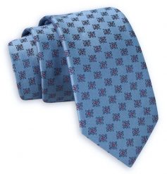 Niebieski Elegancki Krawat -Angelo di Monti- 6 cm, Męski, w Drobny Wzór Geometryczny. Niebieskie krawaty i muchy Angelo di Monti, bez wzorów, eleganckie. Za 45.00 zł.