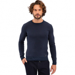 Sweter w kolorze granatowym. Niebieskie swetry przez głowę męskie AVVA, Dewberry, z okrągłym kołnierzem. Za 219.95 zł.