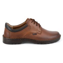 Kampol Buty męskie skórzane casual 11/C1 brązowe. Brązowe półbuty na co dzień męskie casualowe, bez zapięcia. Za 367.89 zł.