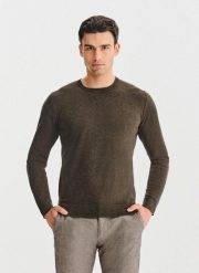 PAKO LORENTE – Brązowy sweter męski o-neck. Brązowe swetry przez głowę męskie Pako Lorente, na jesień, l, bez wzorów, z poliesteru, bez kołnierzyka. Za 299.99 zł.