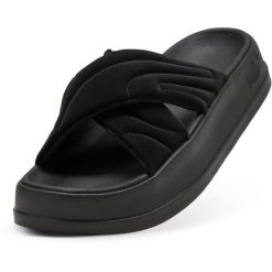 Plaskanie damskie Puma Leadcat Platform. Czarne klapki damskie Puma, bez wzorów, z syntetyku, sportowe, bez obcasa. Za 192.99 zł.