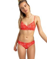 Majtki bikini o średnim kryciu dla Kobiety PT BEACH CLASSICS Czerwony. Czerwone bikini damskie Roxy, xs, bez wzorów. Za 162.30 zł.
